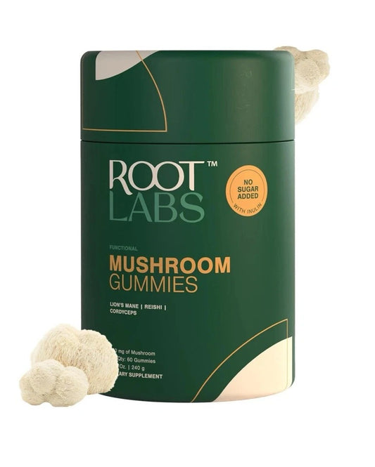 ROOT LABS Mushroom Gummies | No Added Sugar | Lions Mane Reishi Cordyceps | N...
