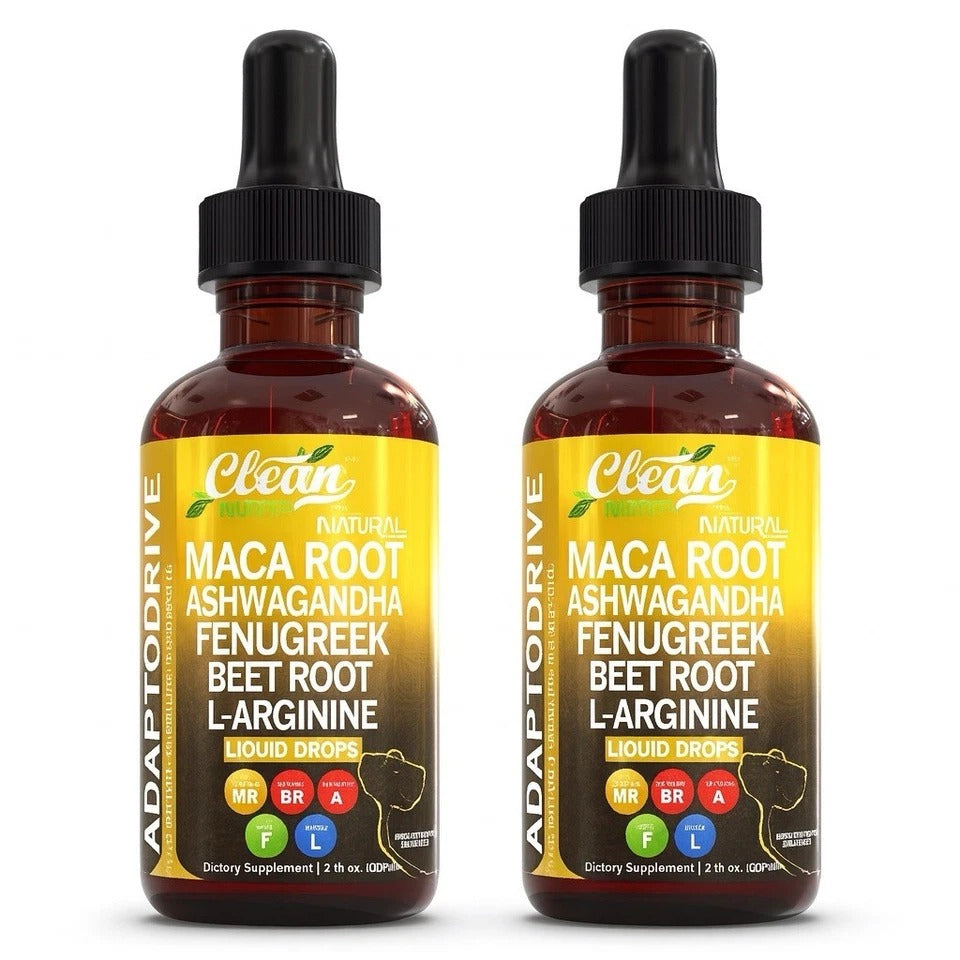 2X CLEAN Nutra Adapto drive Liquid Drop - Maca Root/Ashwagandha/Beet Root, 2-PACK