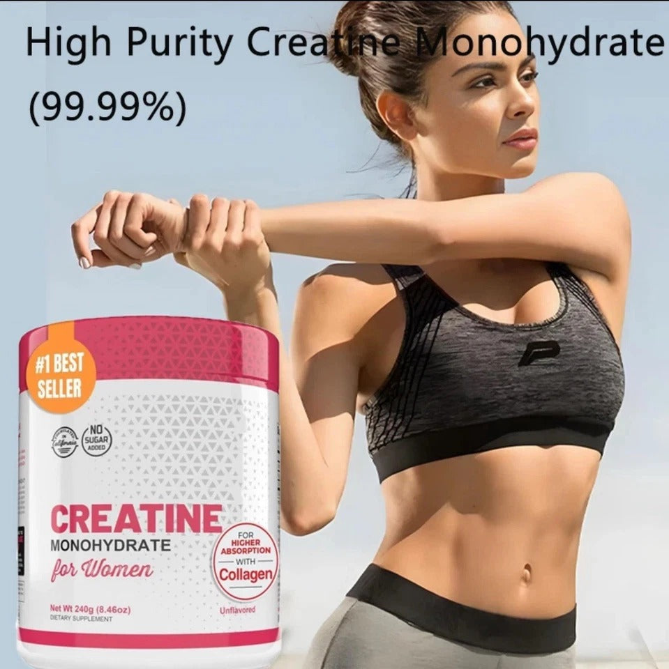 Creatine Monohydrate Powder for Women Booty Muscle Growth Pure Micronized USA