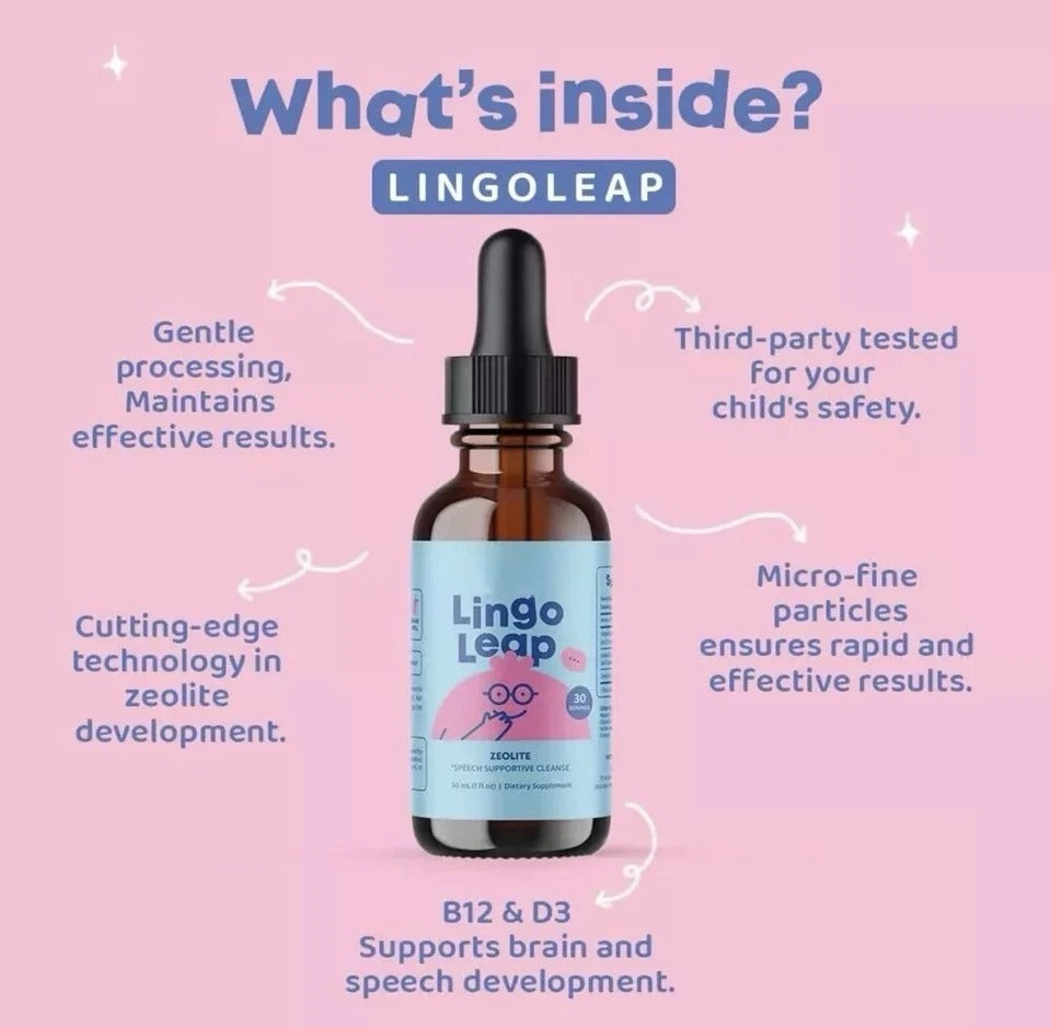 Lingo Leap Children's Drops - Zeolite Detox for Speech Delays Therapy 30ml/1oz