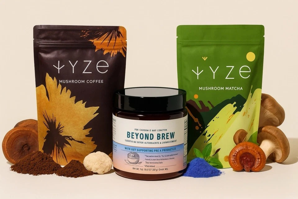 Mushroom Coffee + Matcha + Cacao Superfood Bundle | 7-in-1 ENERGY/FOCUS/GUT SUPP