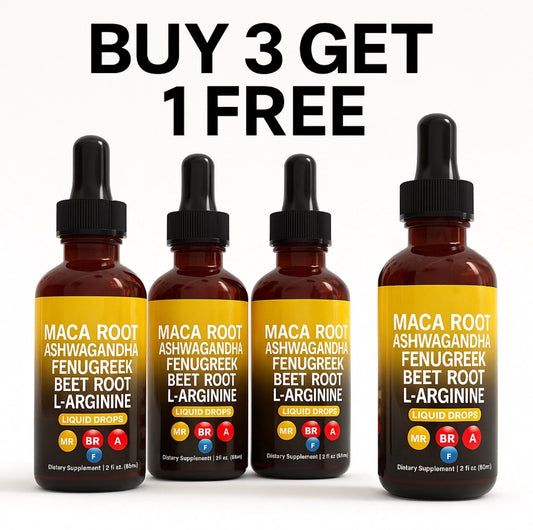 BUY 3 Get 1 FREE -Maca Root Drop Ashwagandha Fenugreek Beet Root L-Arginine 60ml