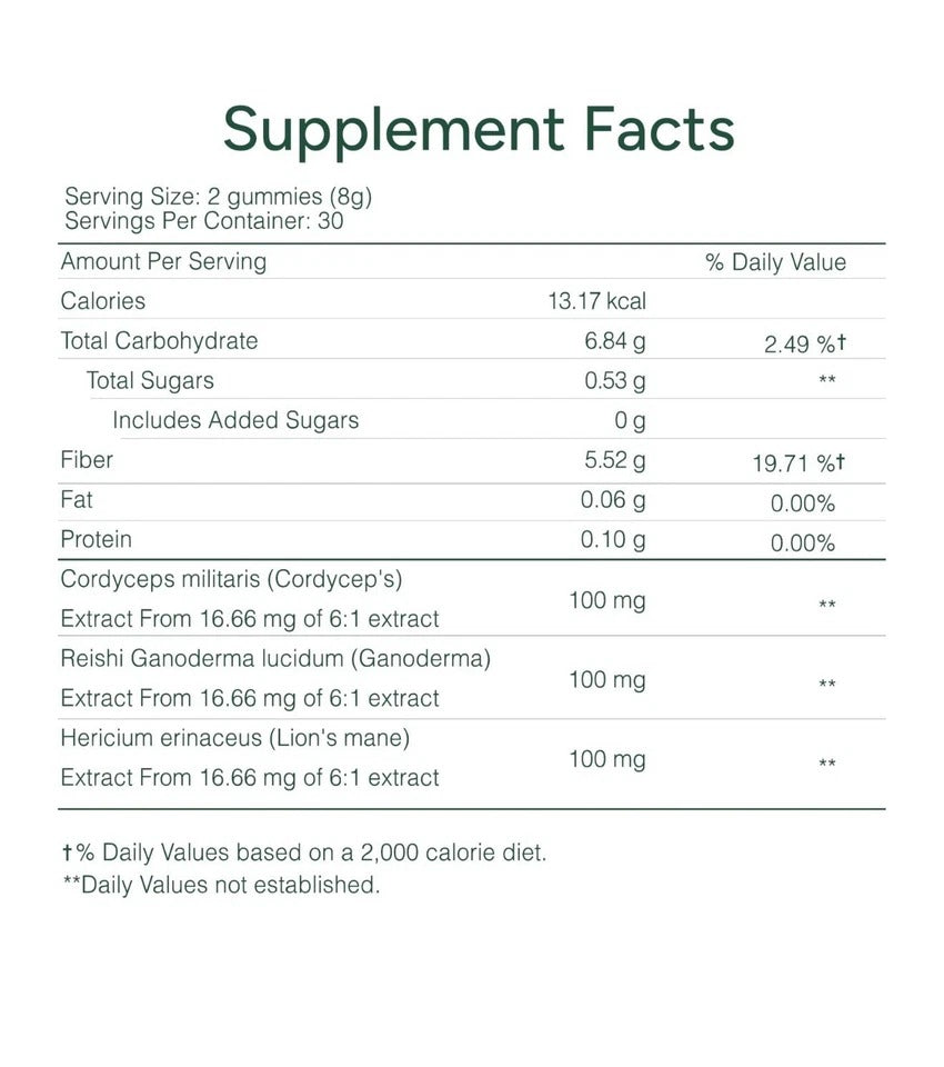 ROOT LABS Mushroom Gummies | No Added Sugar | Lions Mane Reishi Cordyceps | N...