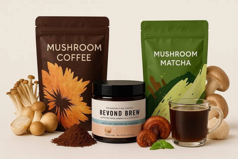 Mushroom Coffee + Matcha + Cacao Superfood Bundle | 7-in-1 ENERGY/FOCUS/GUT SUPP