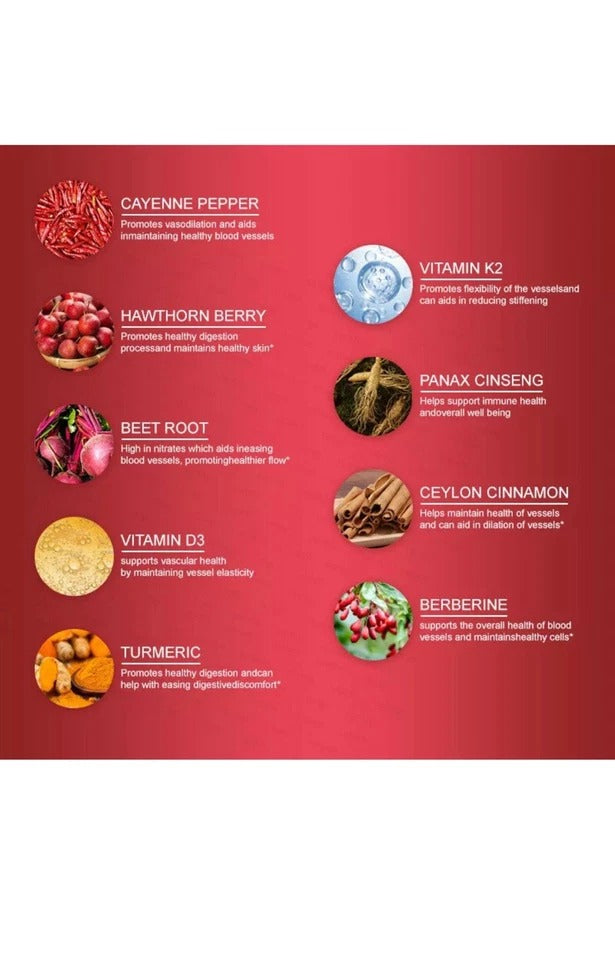 Cayenne Hawthorn Beetroot Turmeric Liquid Drops | K2+D3 ❤️ & Circulation Support