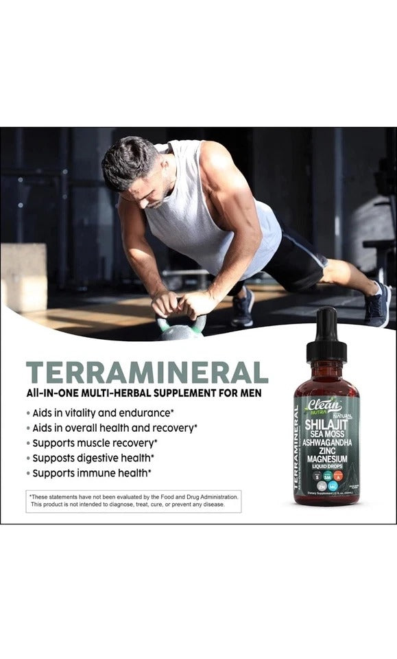 Organic SHILIJIT Supplement Liquid Drops with Sea Moss ETC Clean Nutra