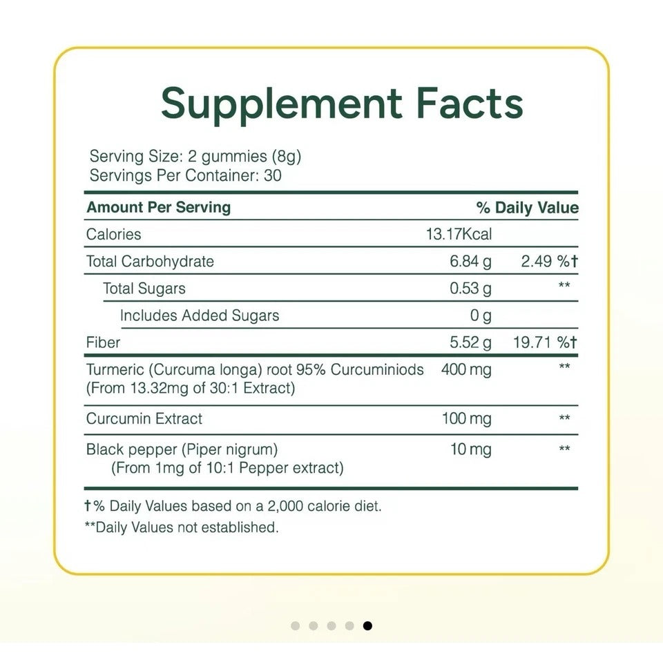 ROOT LABS Turmeric Gummies I No Added Sugar I 95% Curcumin & Black Pepper Ext...